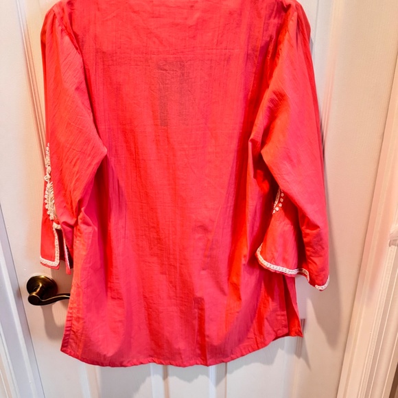 Woman's Tunic, Peach, Beaded, Applique, Size XL - Picture 13 of 13